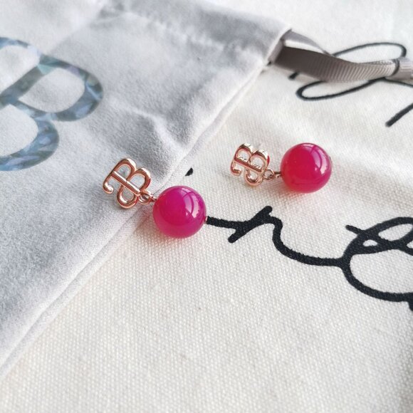 Alicia Bonnie Earrings - Devotion - Pink Agate Rose Gold - Picture 2 of 3